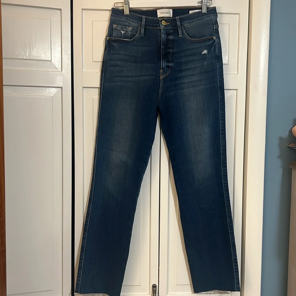 Frame Denim Women's Straight Leg Jeans - Blue - Picture 2 of 11